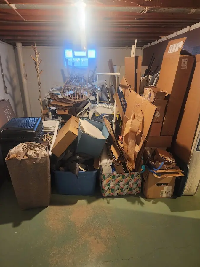 Roll-off dumpster container at job site for 6 Yard Dumpster Rental in Mount Carmel